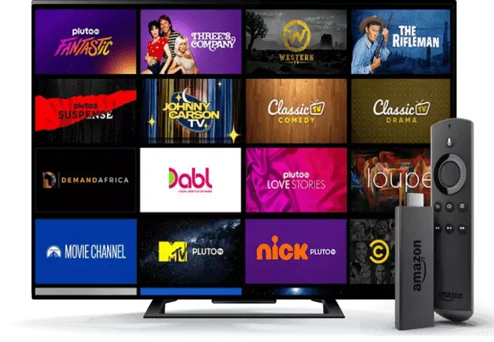Écran TV affichant plusieurs chaînes en streaming via Amazon Fire Stick